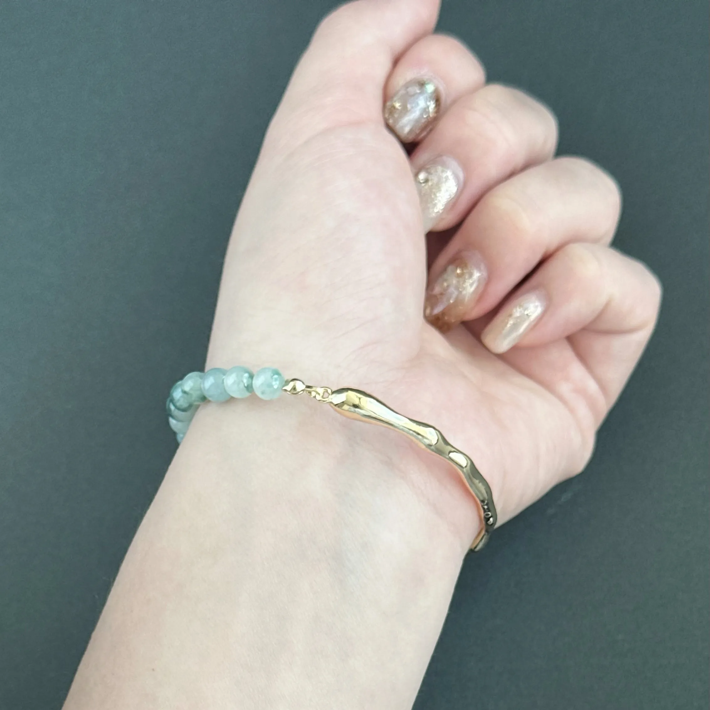 120588 Blue Mirage Type A Jadeite Cuff