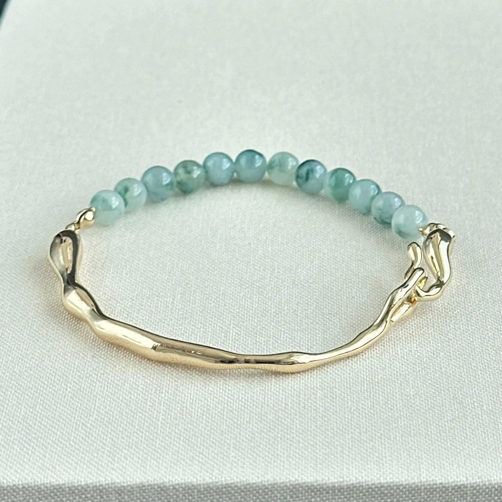 120588 Blue Mirage Type A Jadeite Cuff