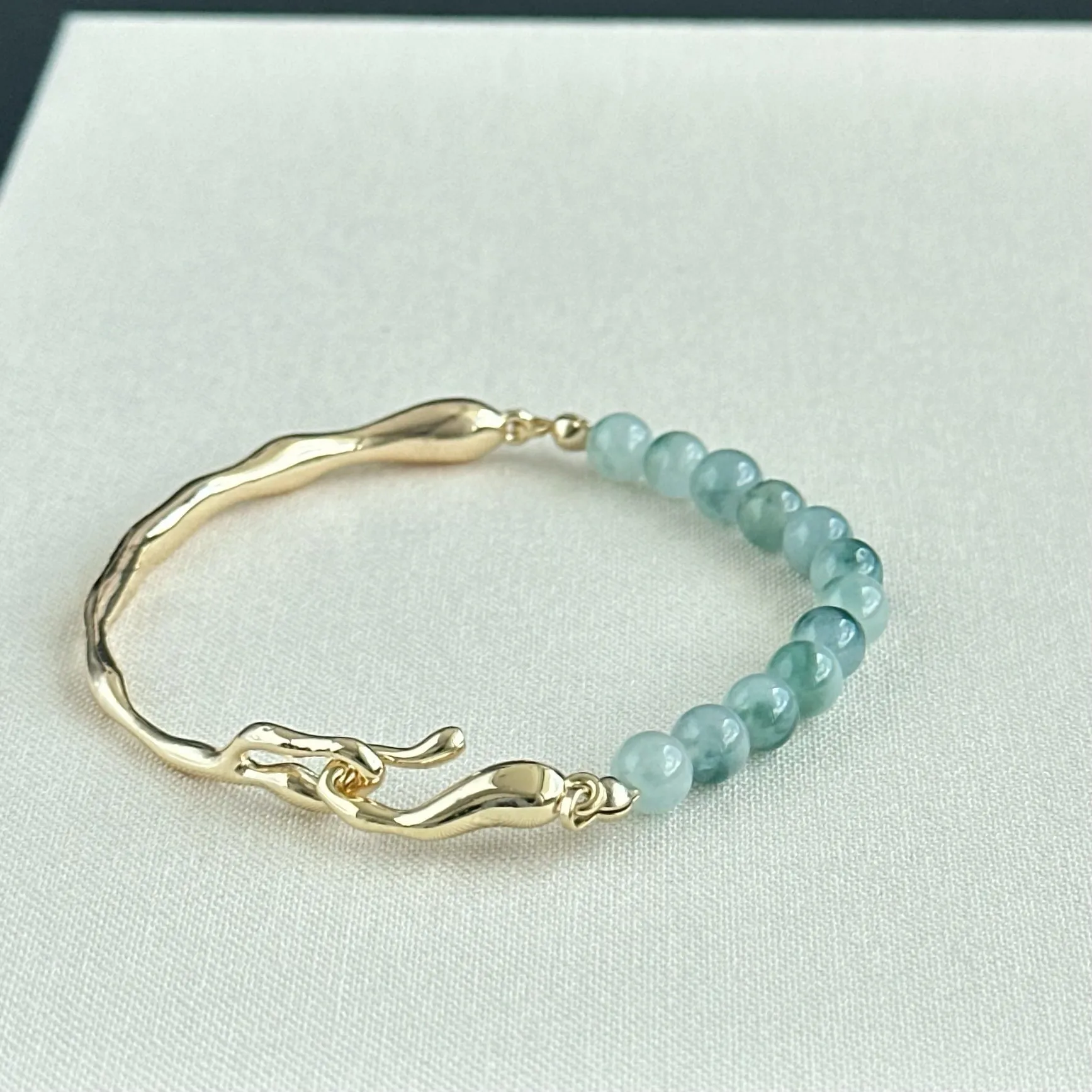 120588 Blue Mirage Type A Jadeite Cuff