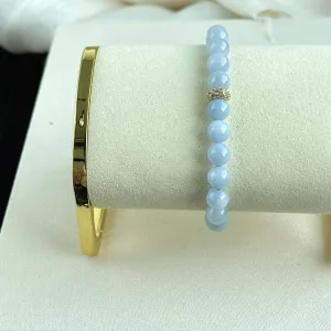 120588 Furong Lavender Purple Type A Jadeite Beaded Bracelet