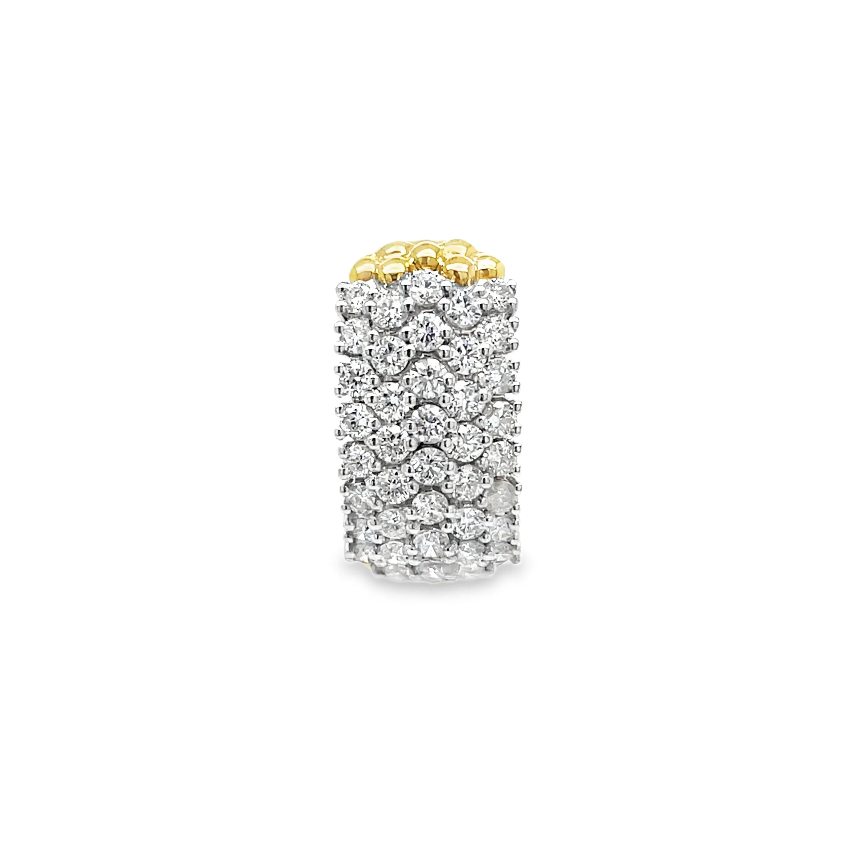 1.79CT White Diamond Earrings in Yellow and White Gold