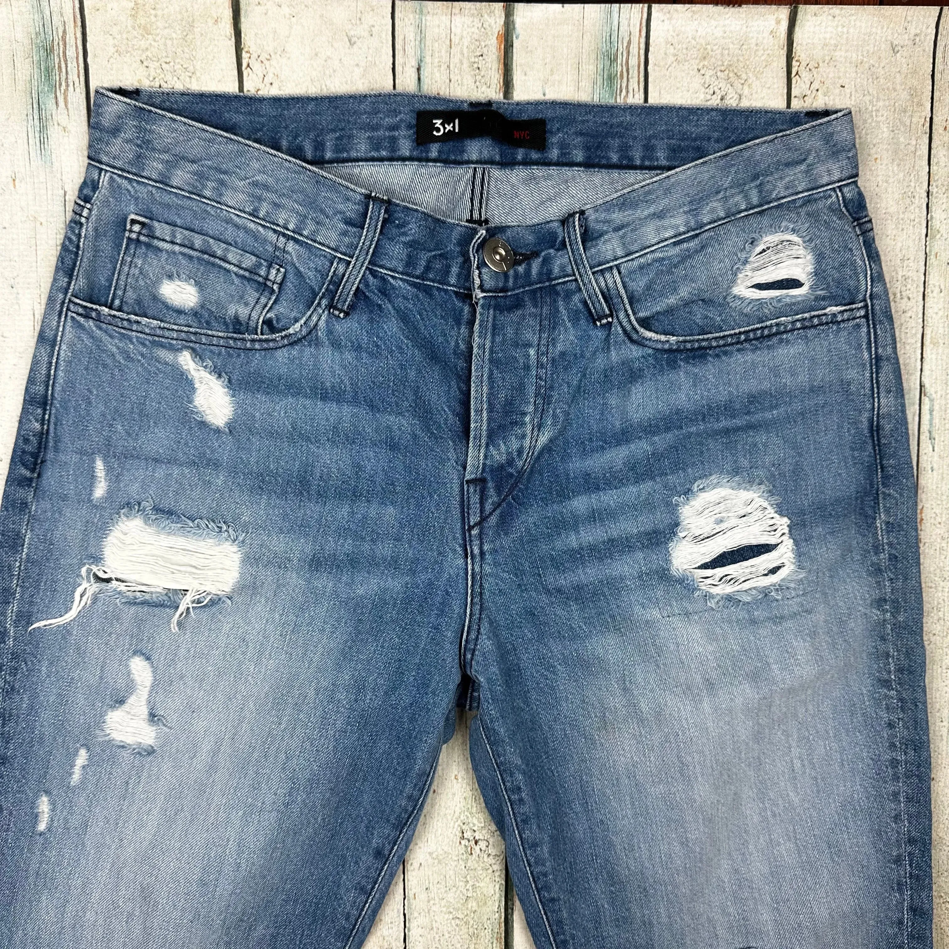 3x1 - Stunning USA Made Fringed Crop 'Mazzy' Jeans  -Size 27