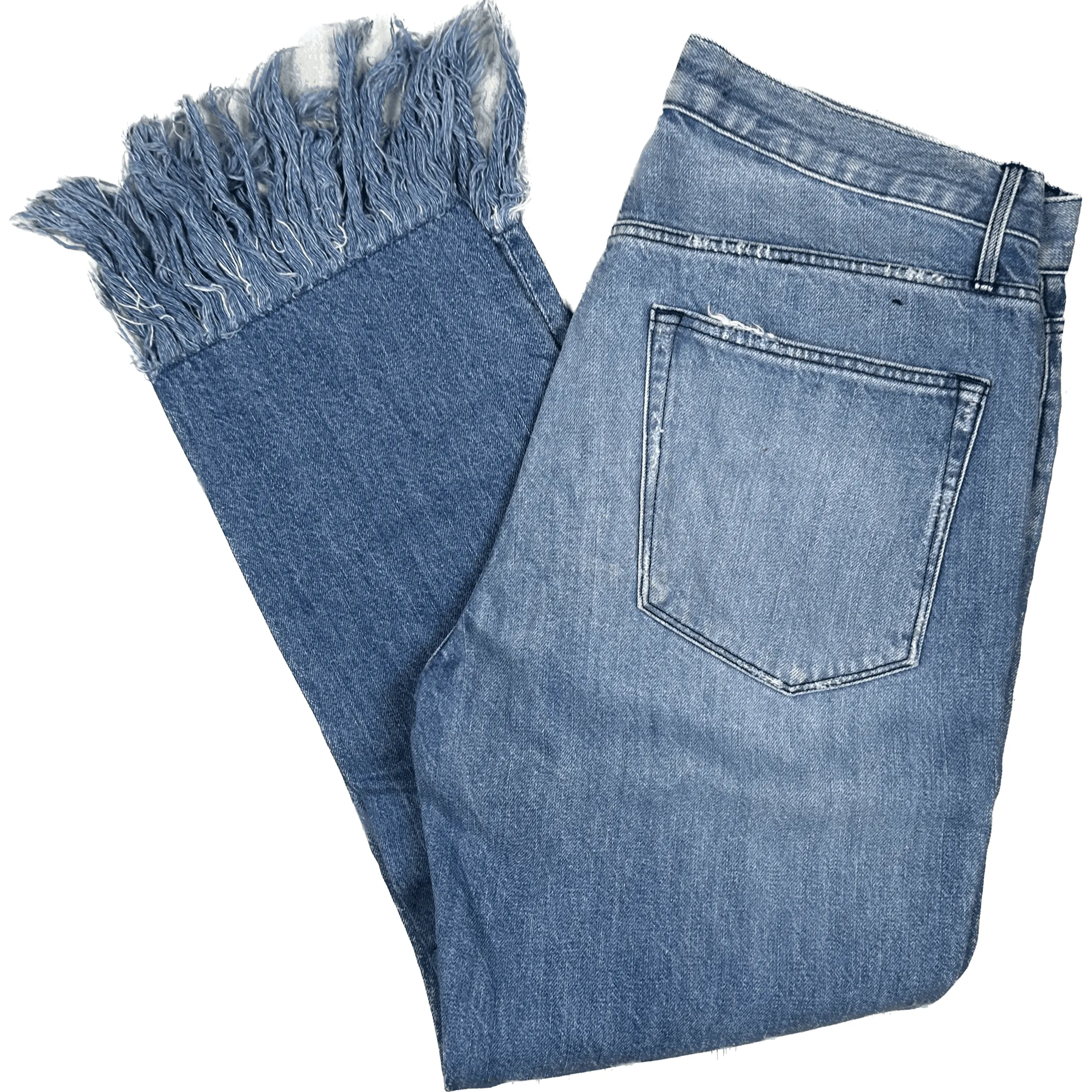 3x1 - Stunning USA Made Fringed Crop 'Mazzy' Jeans  -Size 27