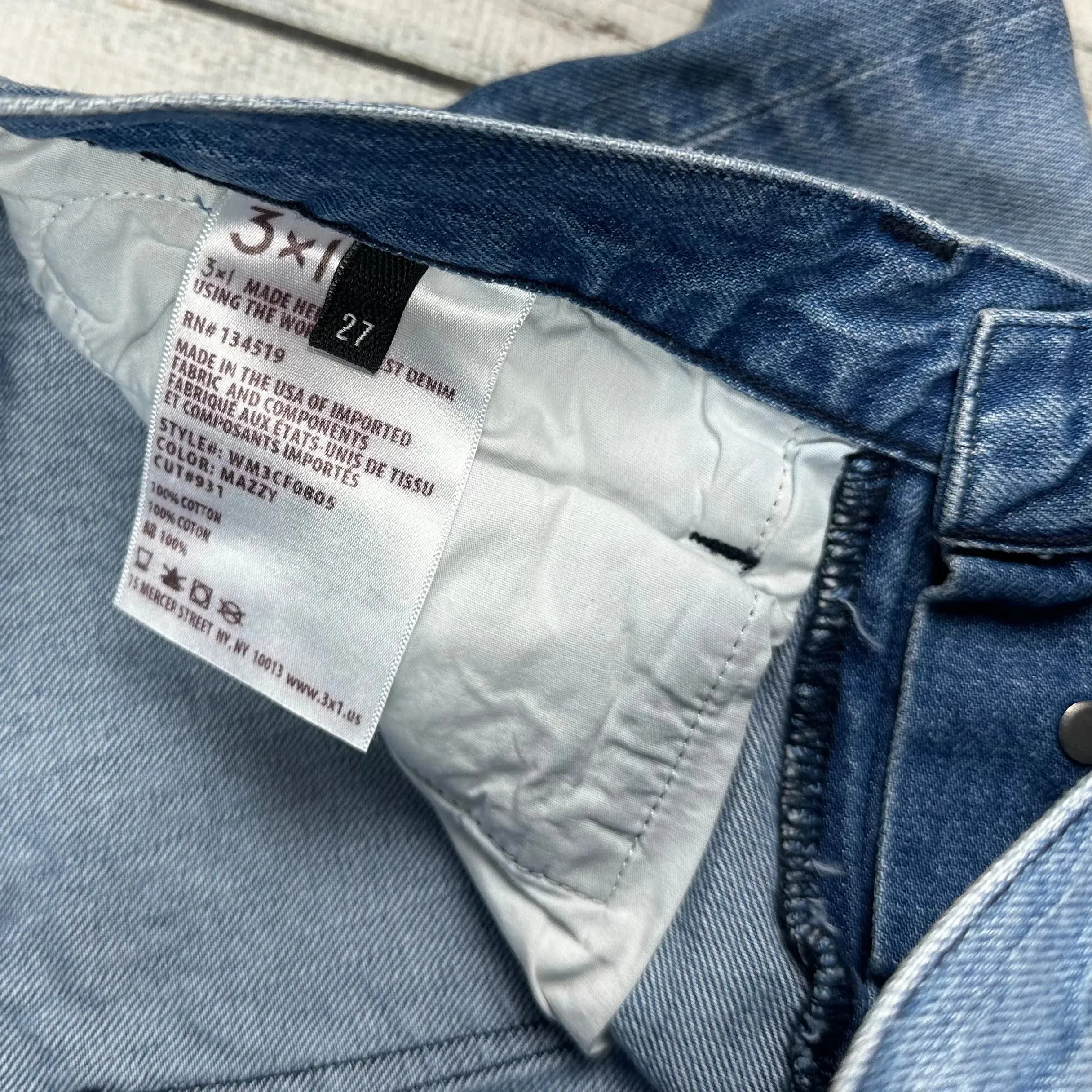 3x1 - Stunning USA Made Fringed Crop 'Mazzy' Jeans  -Size 27