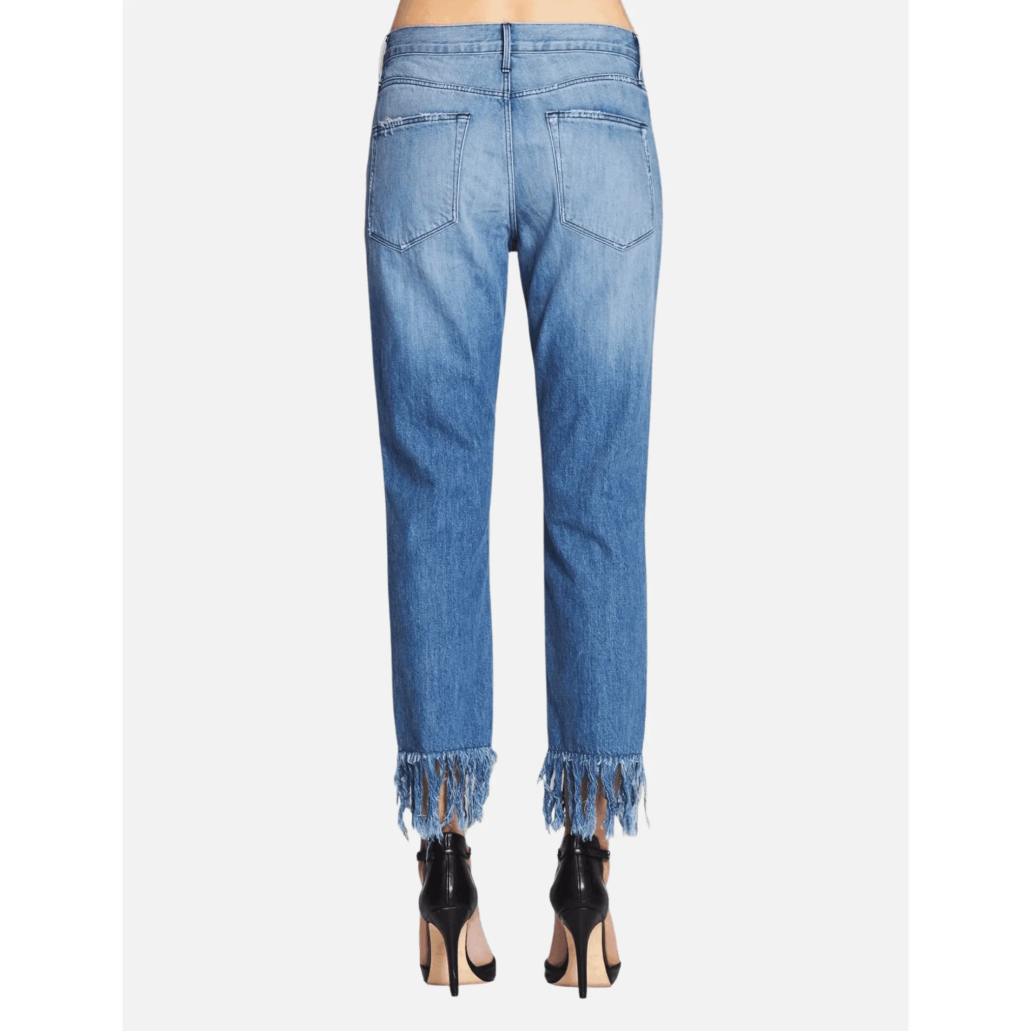 3x1 - Stunning USA Made Fringed Crop 'Mazzy' Jeans  -Size 27