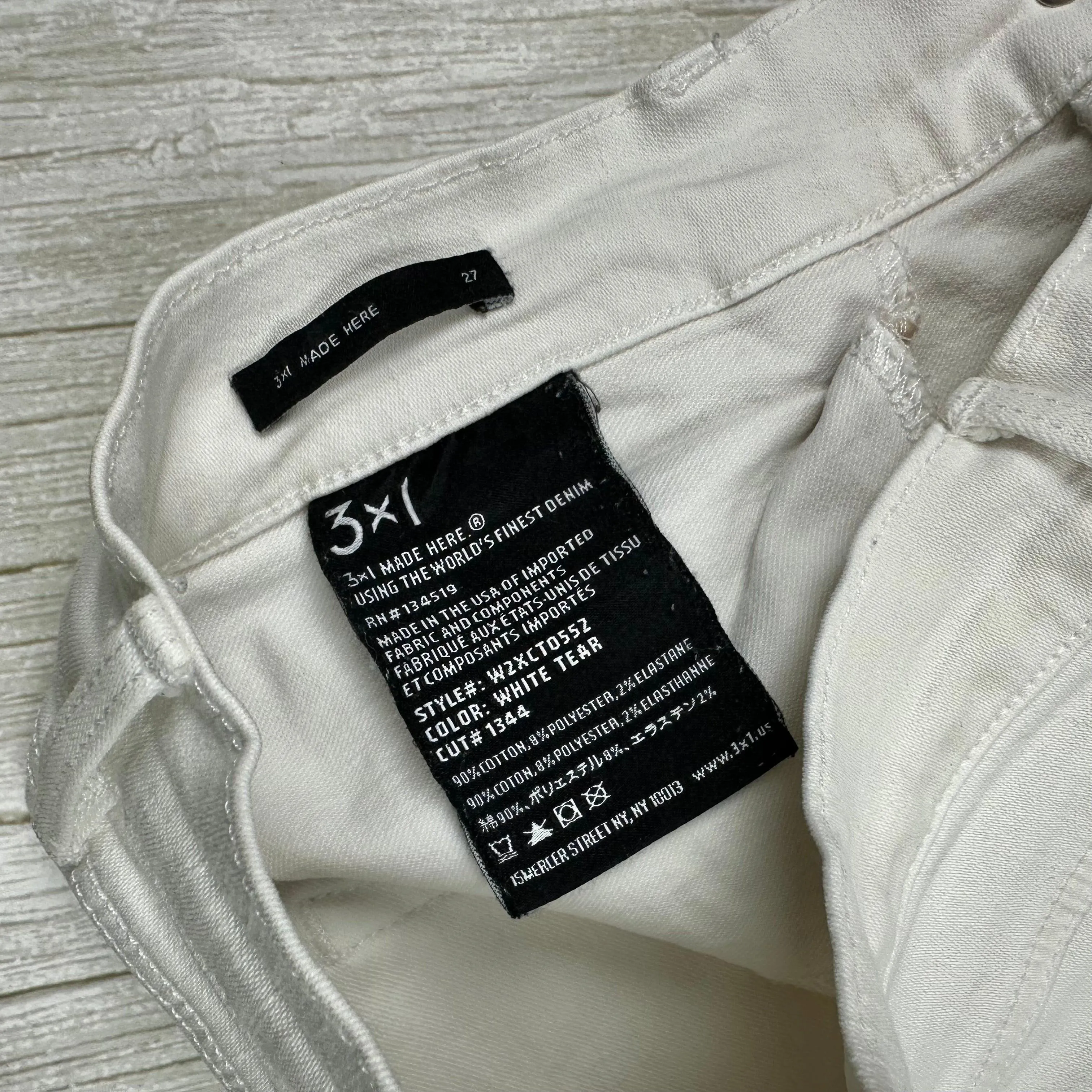 3x1 - Stunning USA Made Slim Raw Hem Jeans  -Size 27
