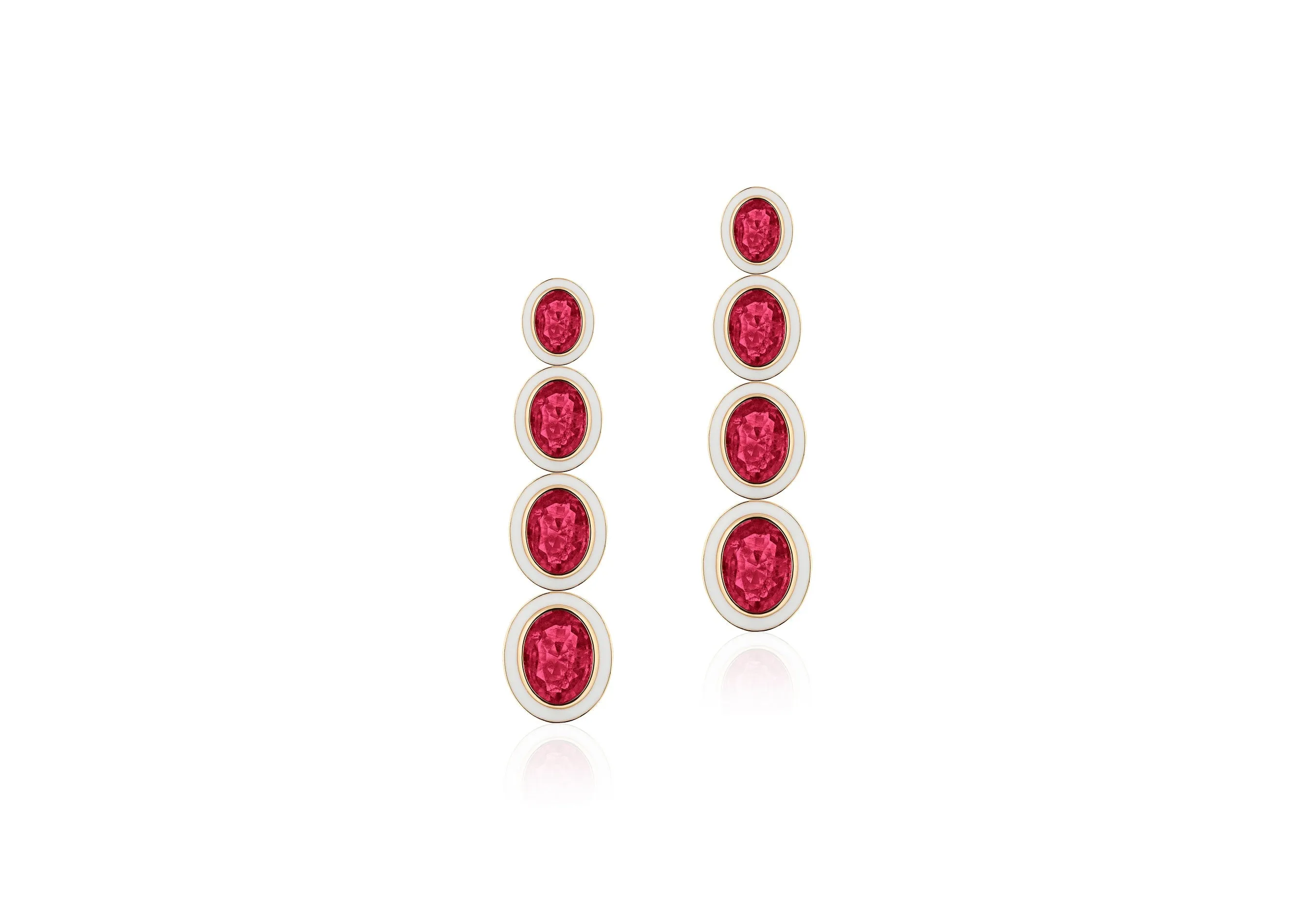 4 Stone Ruby Earrings