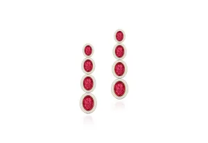 4 Stone Ruby Earrings