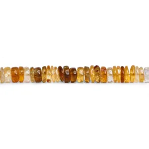 7.5mm Citrine Plain Heishis 7.5 inch 70 beads