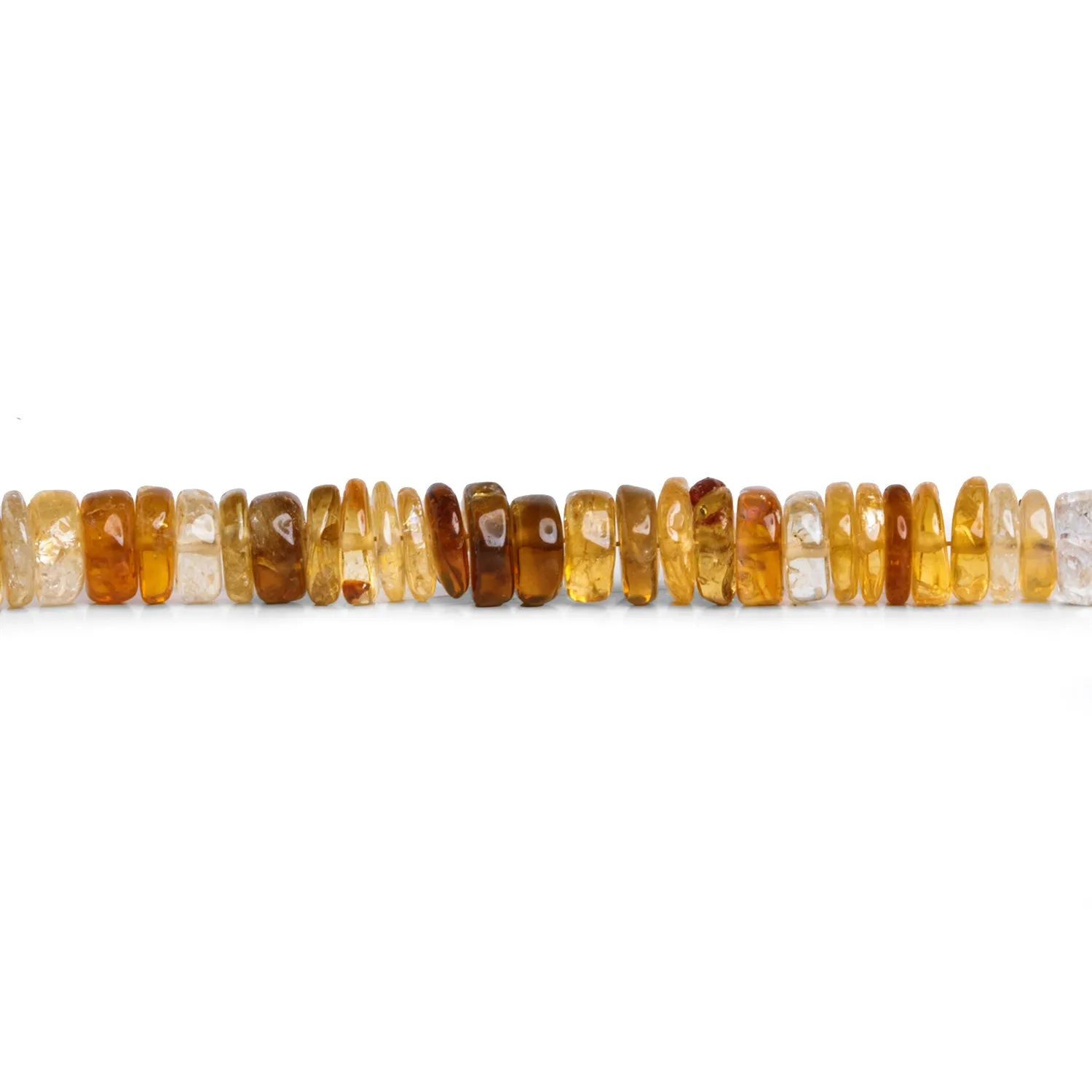7.5mm Citrine Plain Heishis 7.5 inch 70 beads