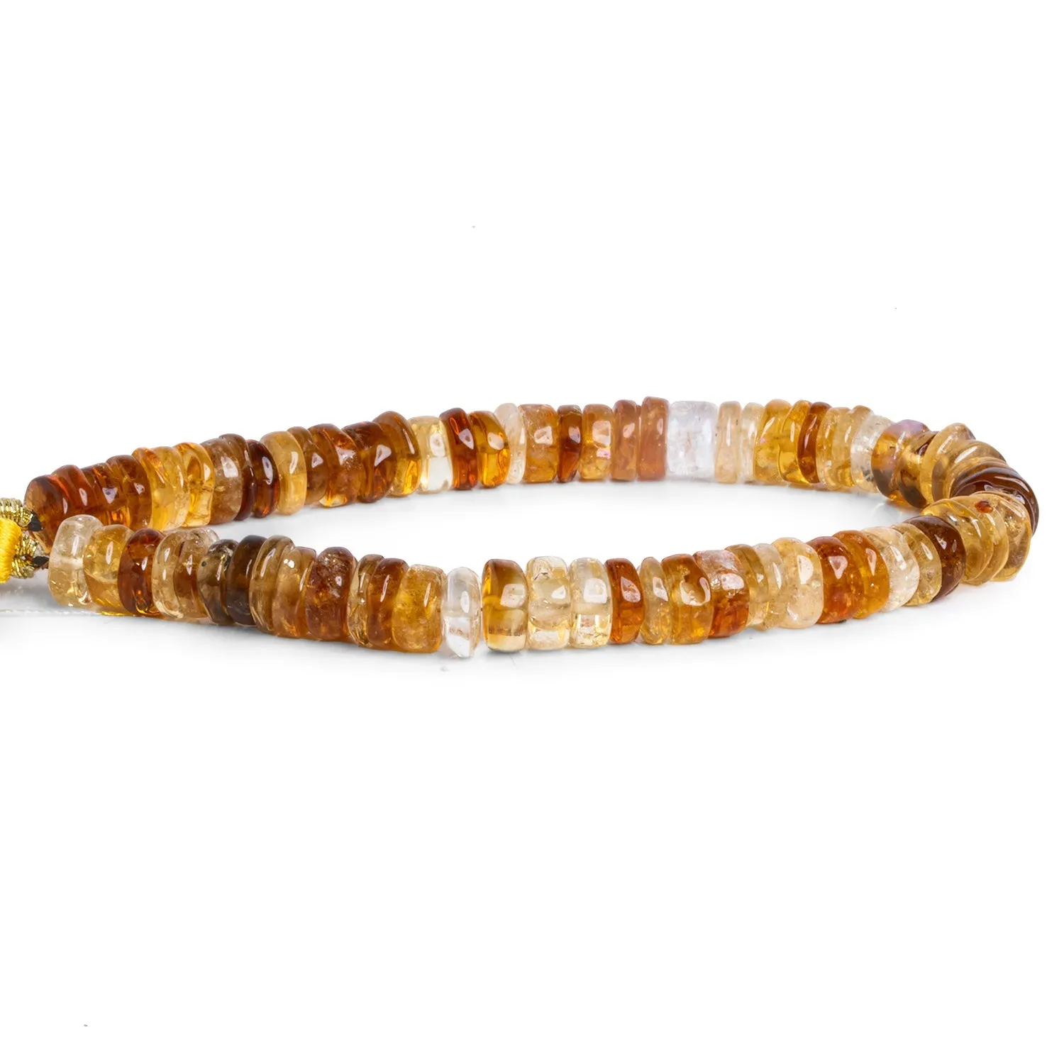 7.5mm Citrine Plain Heishis 7.5 inch 70 beads