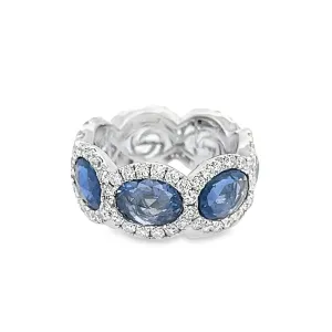 8CT Oval Sapphire Eternity Band