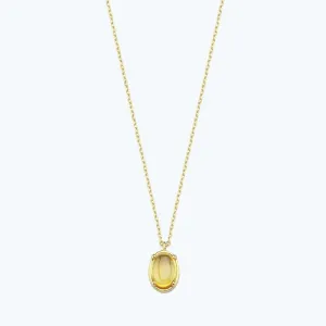 Altınbaş Besties Yellow Gemstone Oval Necklace