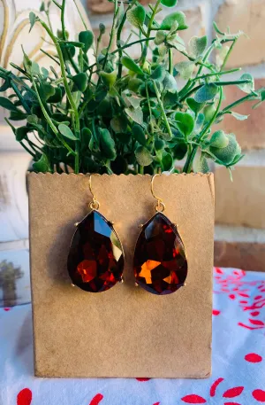 Amber Crystal Earrings