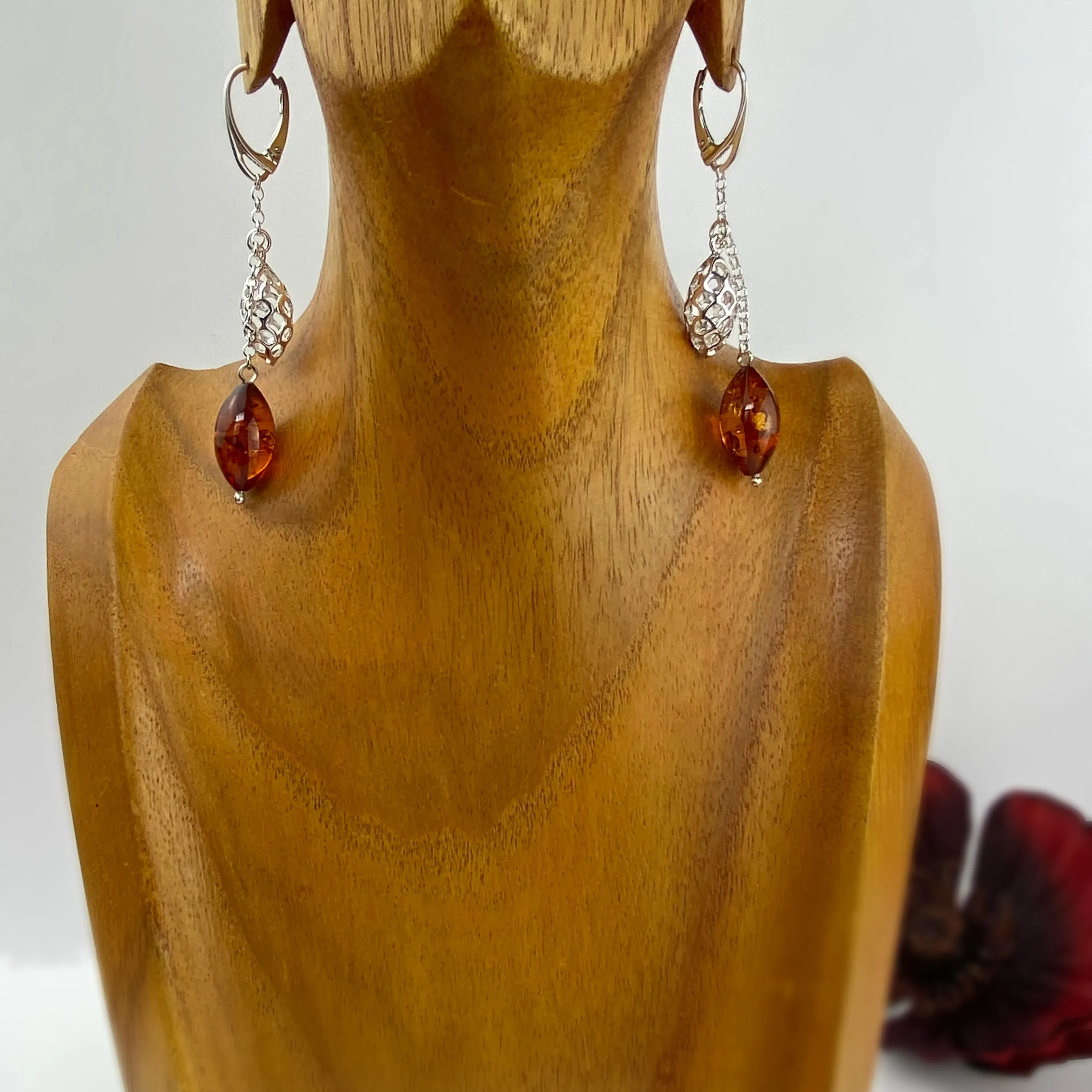 Amber Honeycomb Earrings - VE682