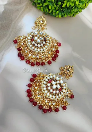Amber Oversized  Kundan Earrings