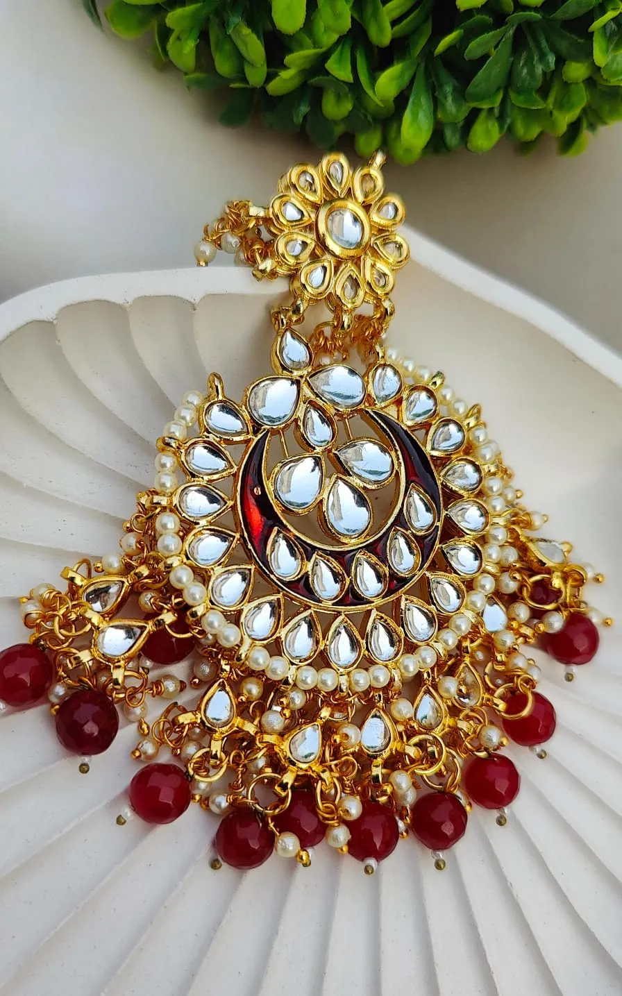 Amber Oversized  Kundan Earrings