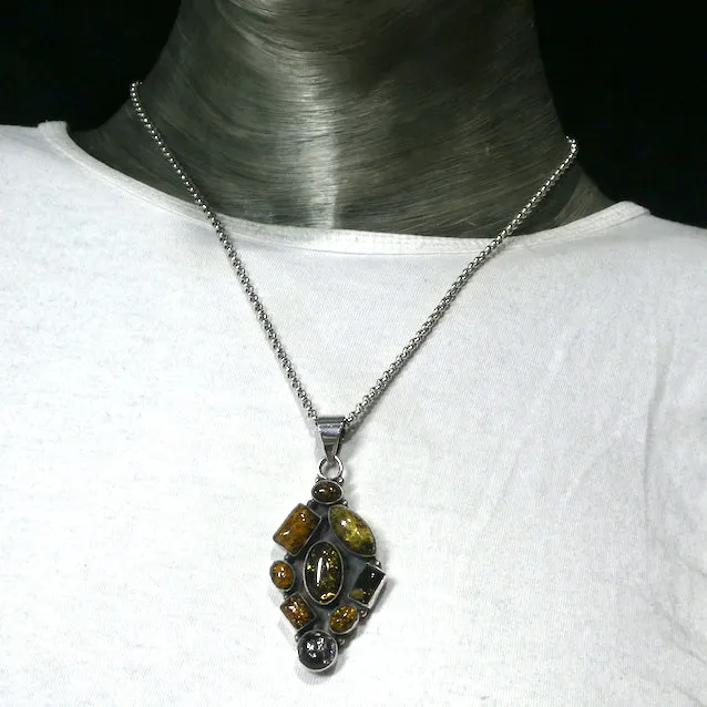 Amber Pendant, Mediaeval Gothic Stlye, 925 Sterling Silver
