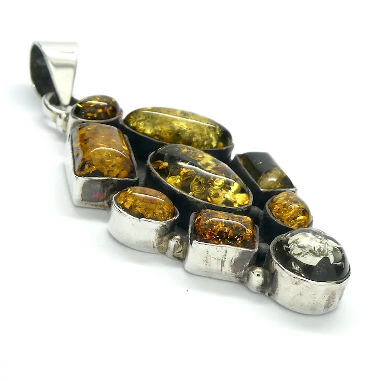 Amber Pendant, Mediaeval Gothic Stlye, 925 Sterling Silver