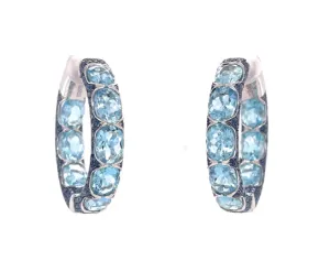 Aquamarine Hoop Earrings