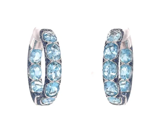 Aquamarine Hoop Earrings
