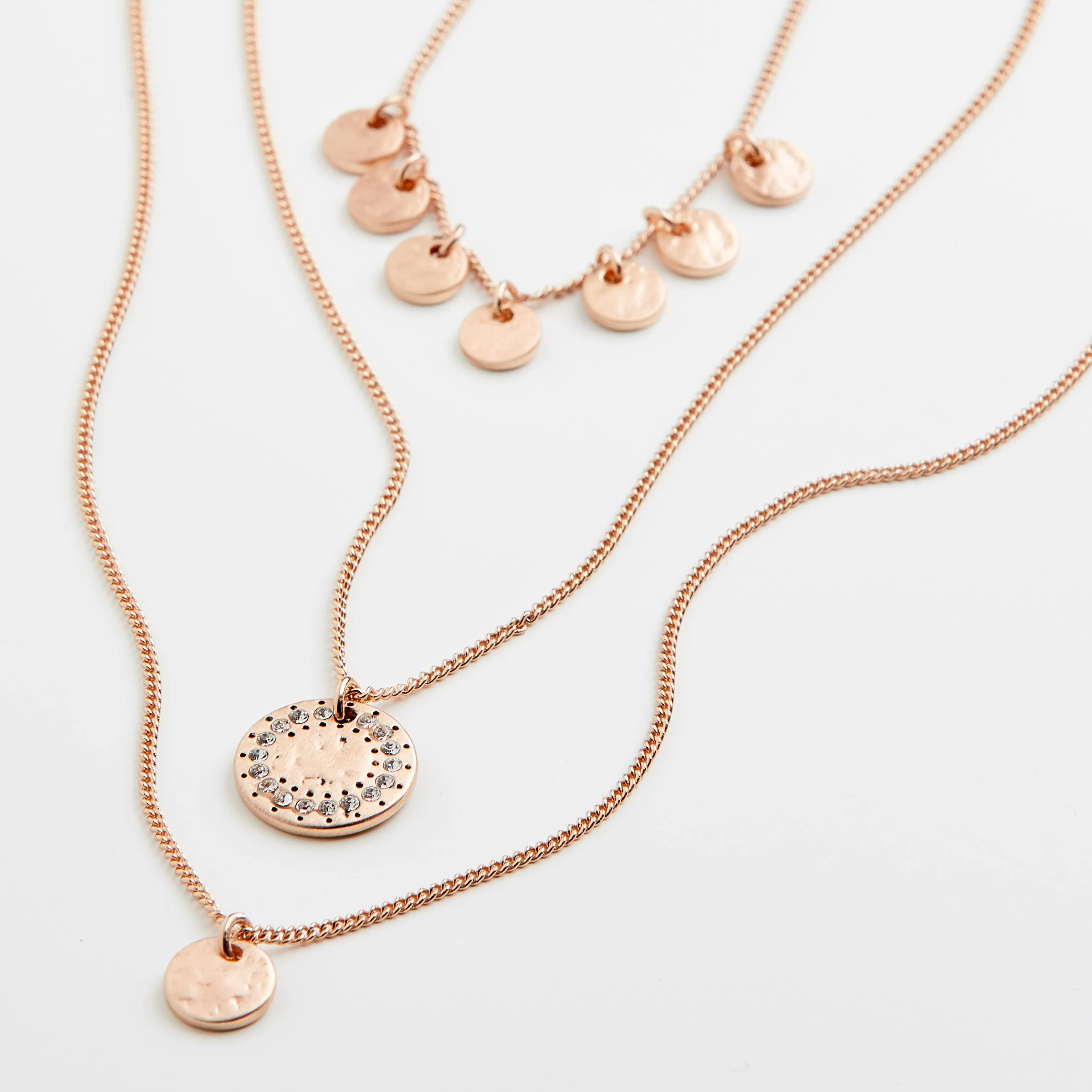 ARDEN 3-in-1  crystal necklace rosegold-plated