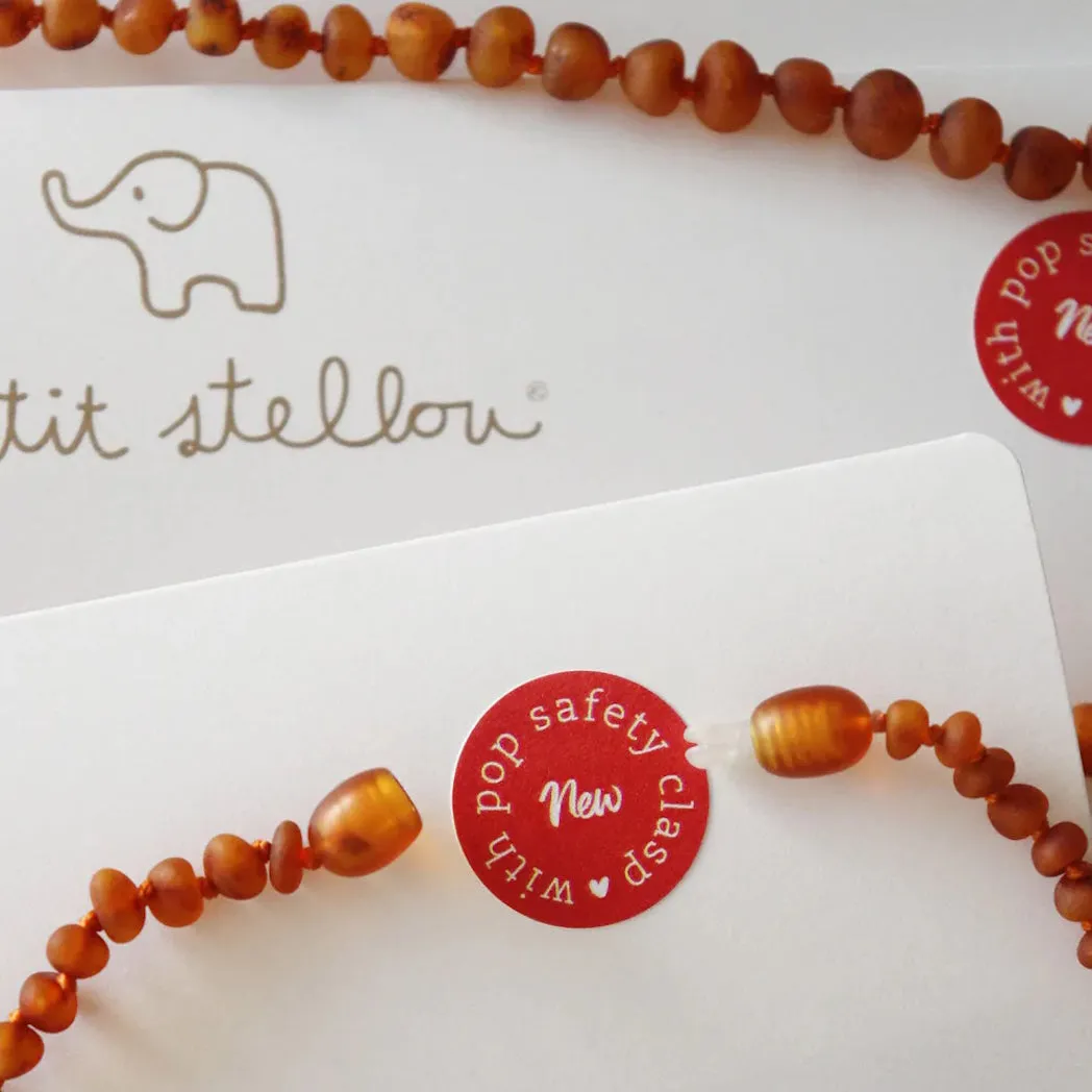 Baby Amber Necklace Chestnut- White Onyx