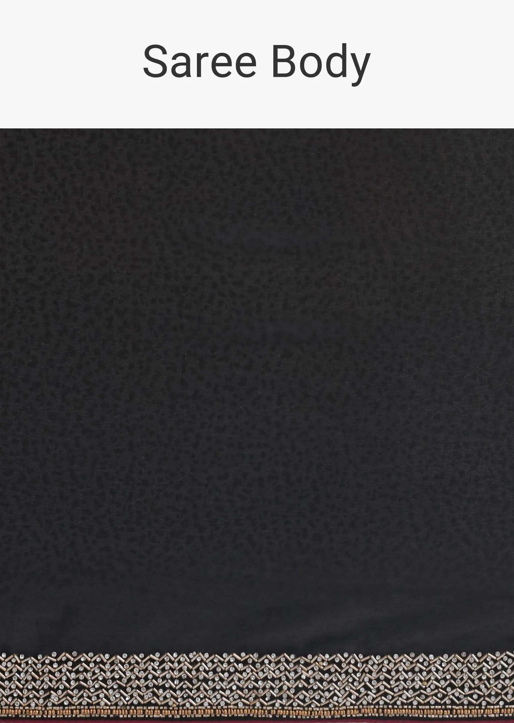 Black Jacquard Saree In Stone Embroidery With Unstitched Blouse