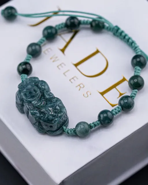 Blue Bead Pixiu Rope Bracelet
