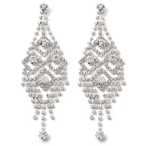 Bridal Wedding Jewelry Prom Crystal Rhinestone Stunning Dangle Earrings E1148 SV
