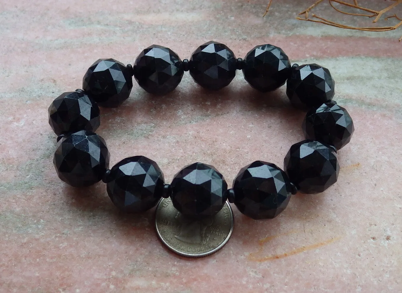 Certified Hand Carved Natural Black Myanmar Burma A JADE Jadeite Bead Beads Bangle Bracelet 17mm