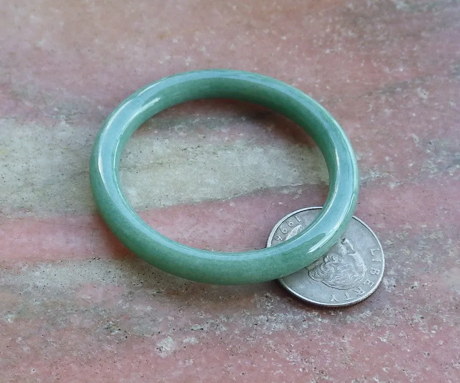 Certified Hand Carved Natural Myanmar Burma A JADE Jadeite Lucky Baby Amulet Bangle Bracelet 43mm
