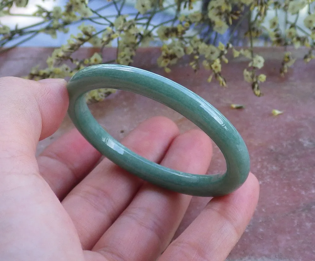 Certified Hand Carved Natural Myanmar Burma A JADE Jadeite Lucky Baby Amulet Bangle Bracelet 43mm