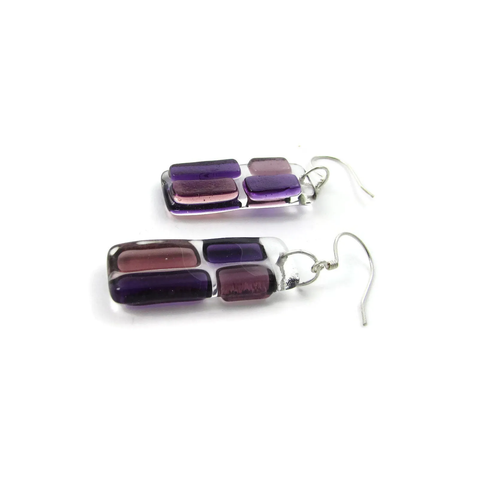 Cobblestones Glass Earrings - Cherry