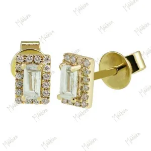 Diamond Emerald Baguette Earring