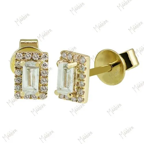 Diamond Emerald Baguette Earring