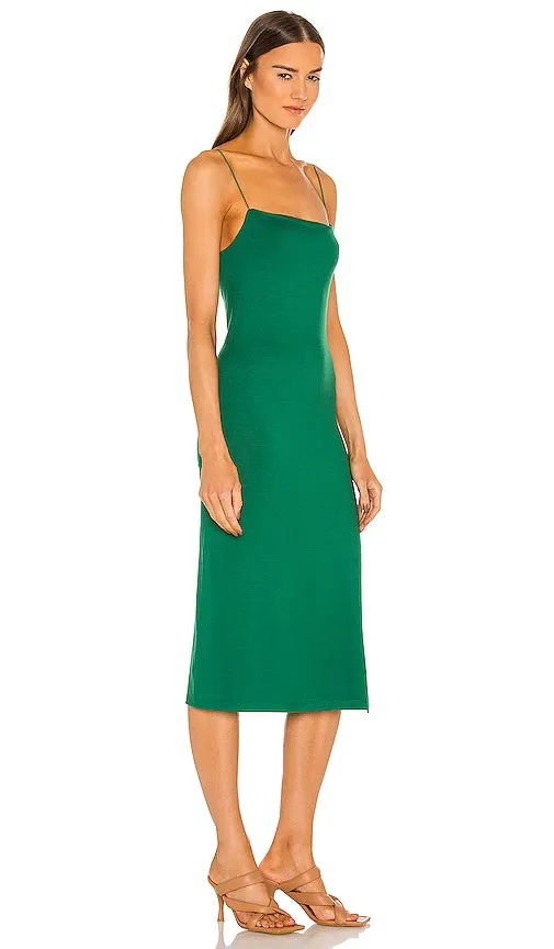 Enza Costa Strappy Side Slit Dress in Green