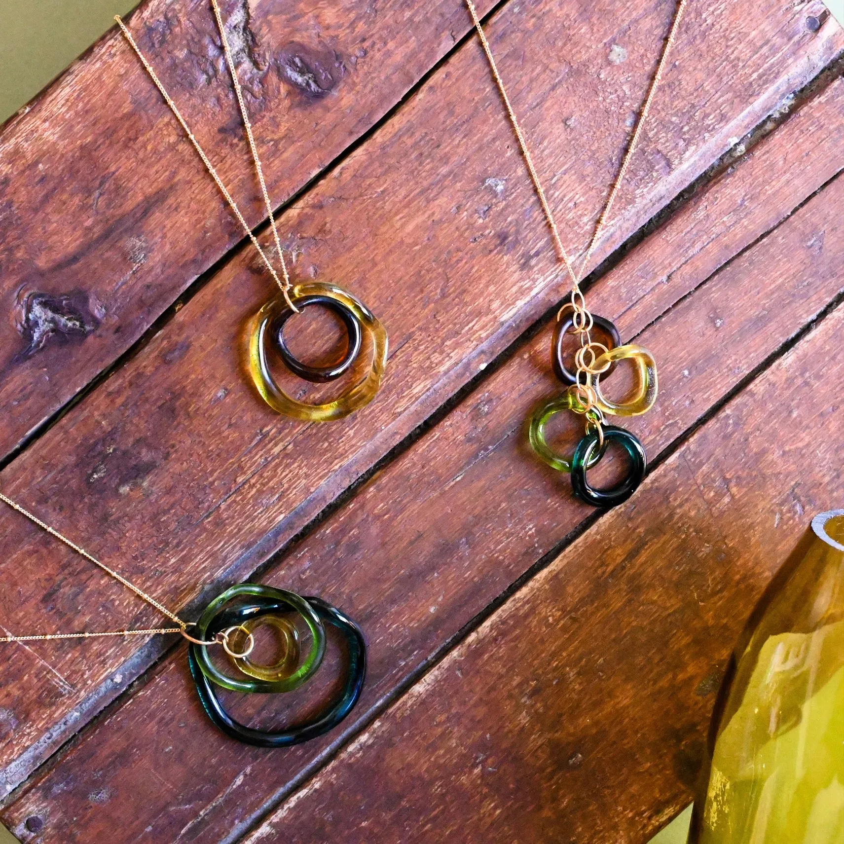 Gold Large Wave Pendant