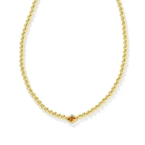 Kendra Scott Abbie Beaded Necklace in Marbled Amber Illusion