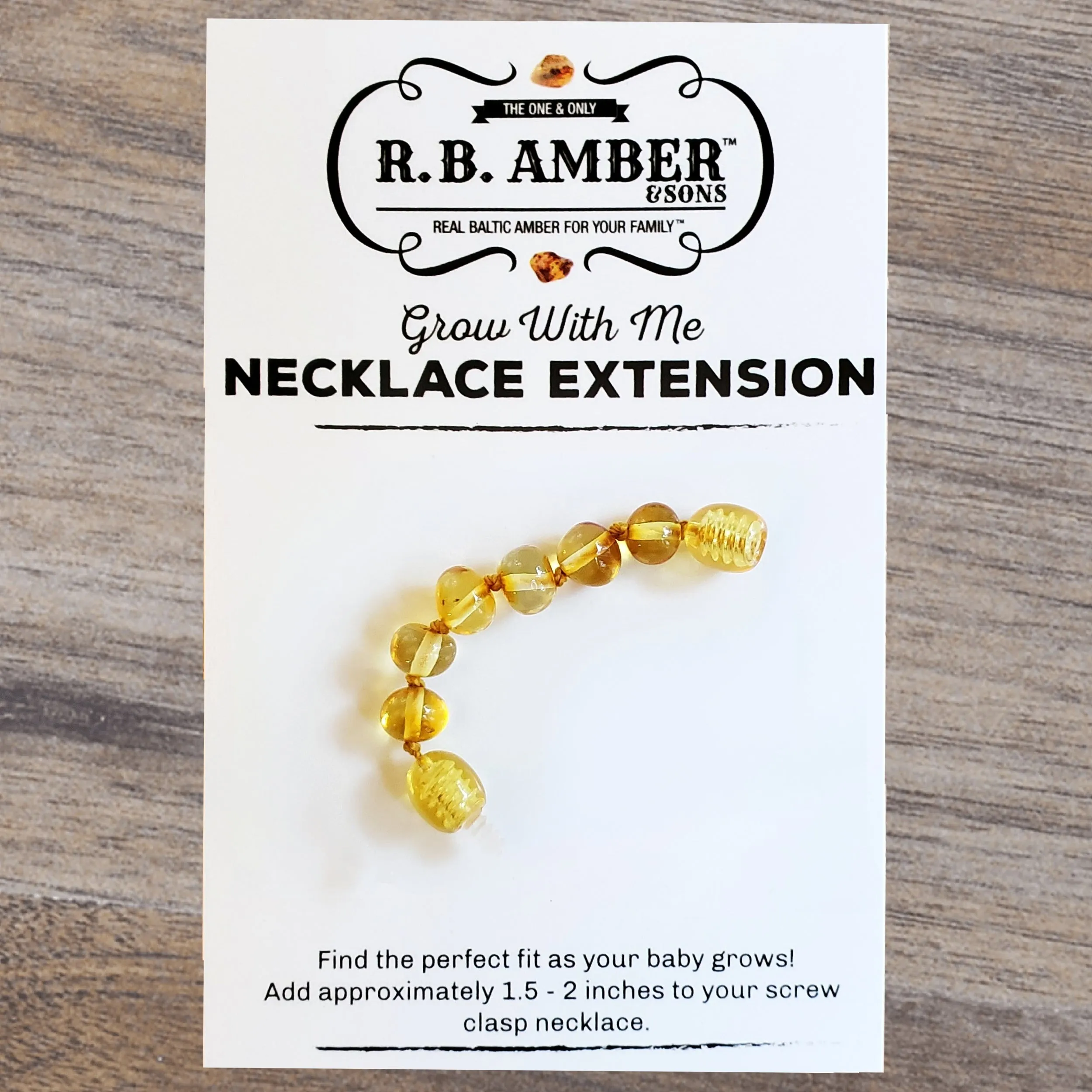 Lemon Baltic Amber Jewelry Extender