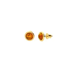 MILENA Gold Plated Baltic Amber Studs 8 mm