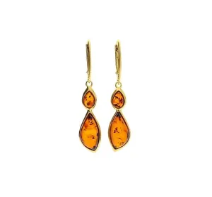 MILENA Gold Plated Elegant Amber Earrings