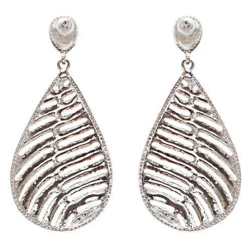 Modern Fashion Crystal Rhinestone Stunning Leaf Design Dangle Earrings E729 SLVR
