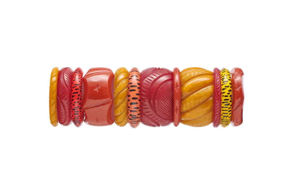 Narrow Golden Amber Fakelite Maiden Bangle