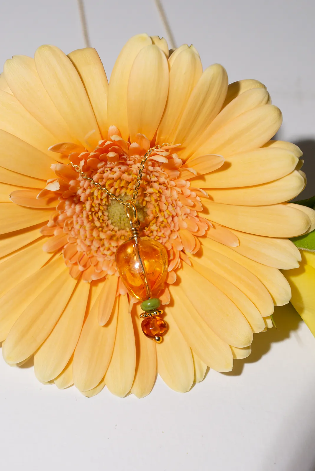 Necklace Precious Pendant Droplet Citrine