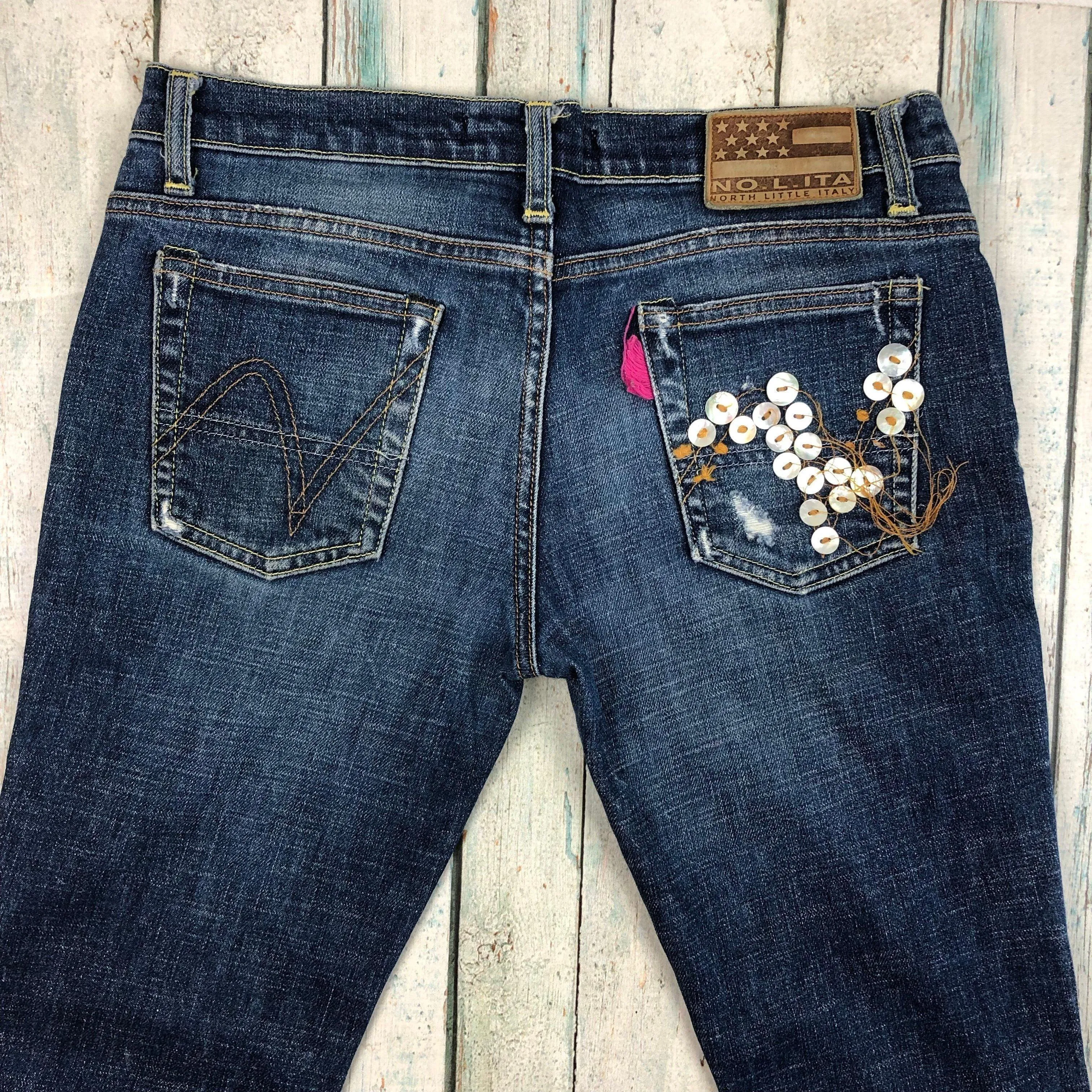 Nolita - Stunning Embellished Button Pocket Jeans  -Size 26