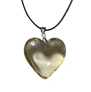 Pale Yellow Heart Necklace