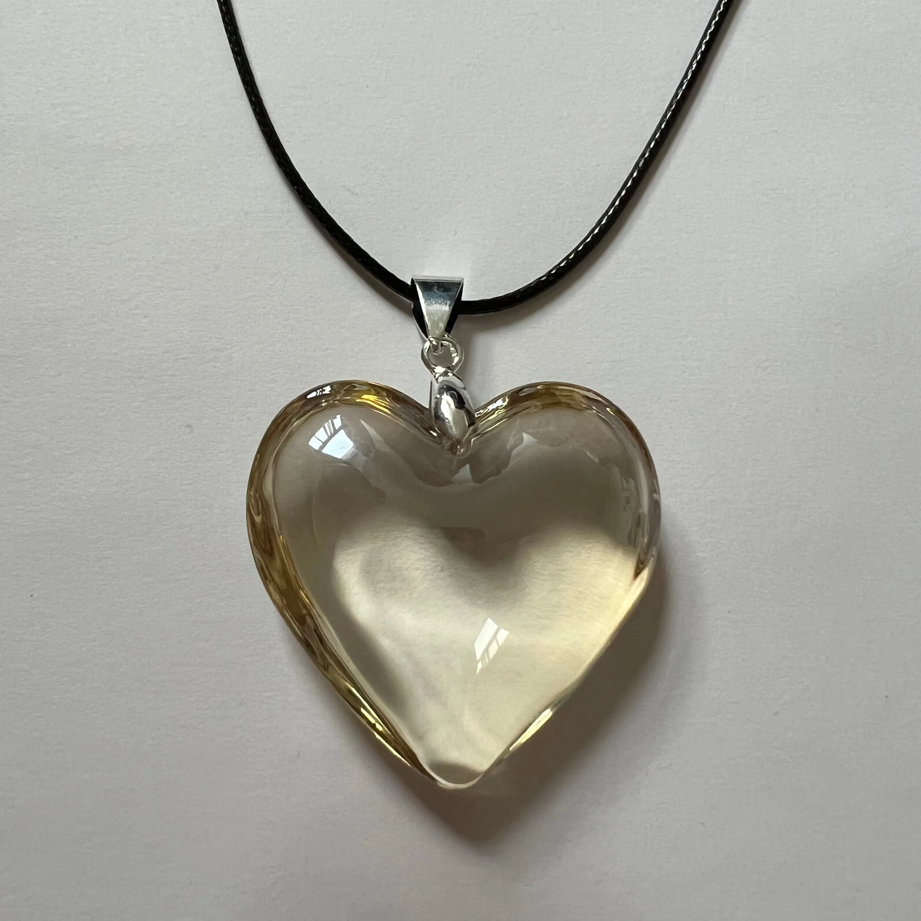 Pale Yellow Heart Necklace