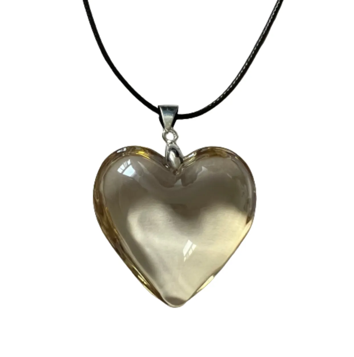 Pale Yellow Heart Necklace