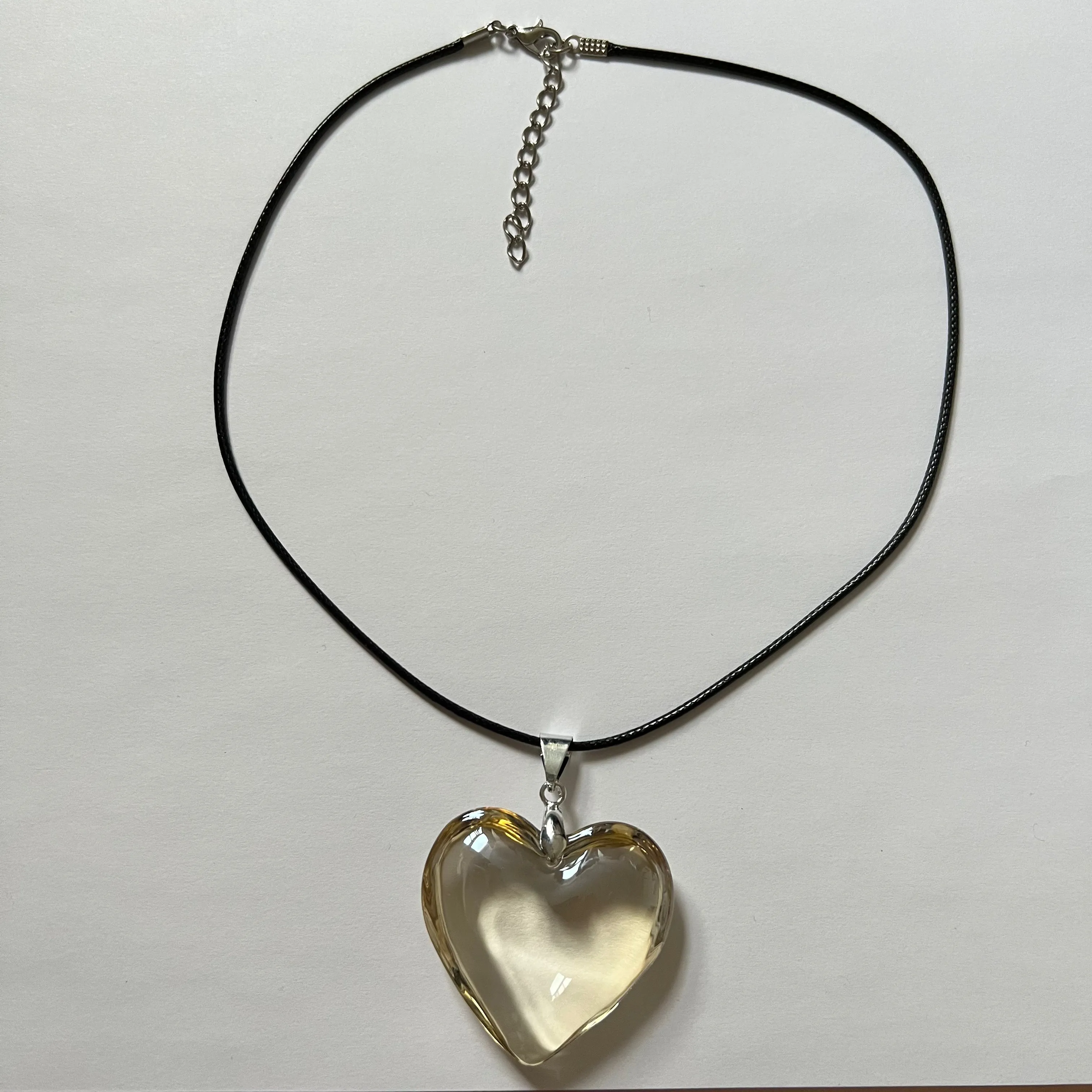 Pale Yellow Heart Necklace